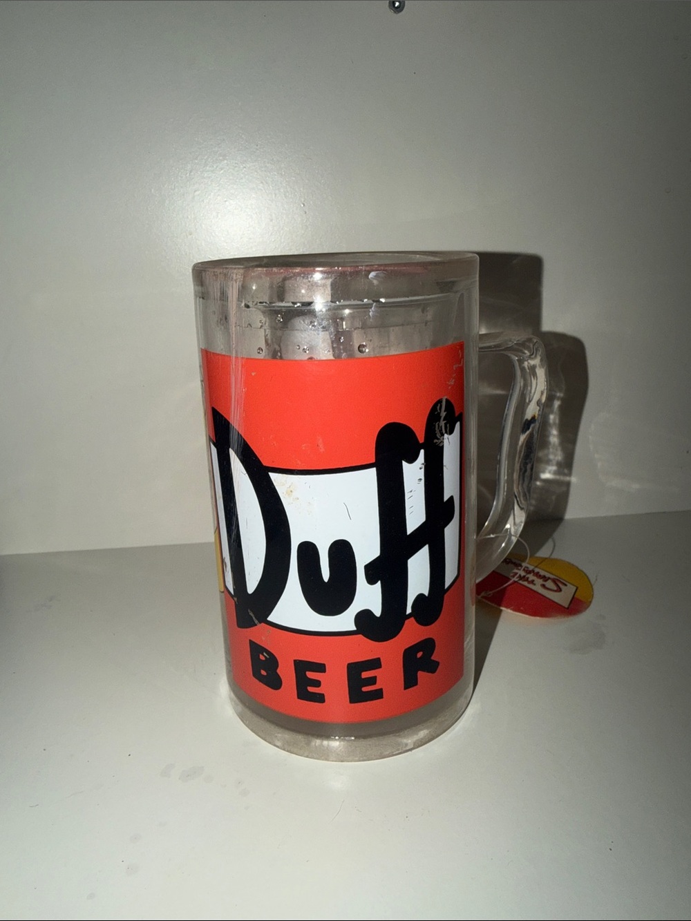 Duff Beer Red Glass Mug with Handle